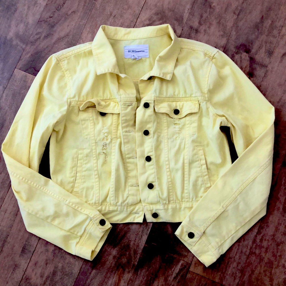 Bcbgeneration Yellow Button Up Jacket - image 1